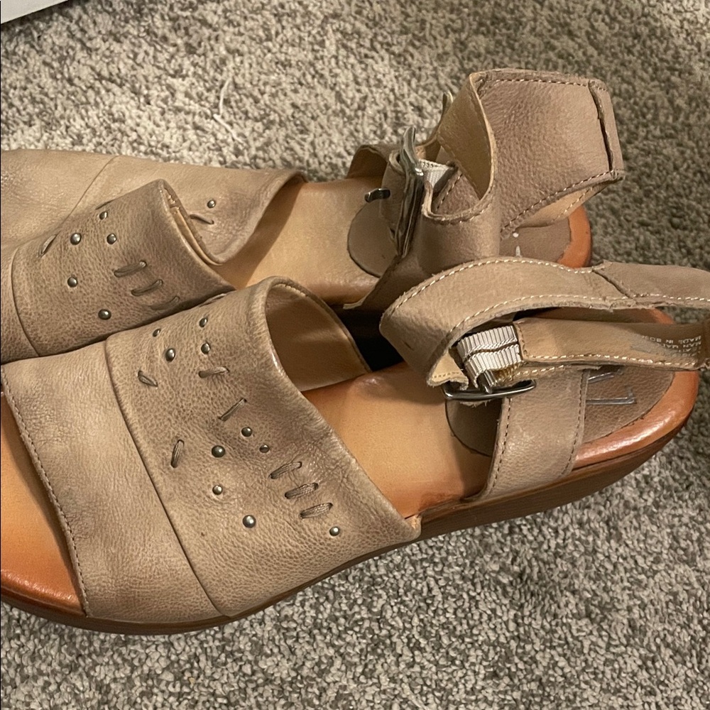 Miz Mooz Taupe Leather Sandals